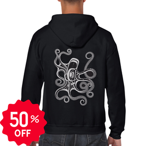 Zippered Hoodie - Octopus by Ernest Swanson